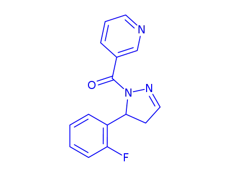 Molecular Structure of 121306-66-9 (3-{[5-(2-fluorophenyl)-4,5-dihydro-1H-pyrazol-1-yl]carbonyl}pyridine)