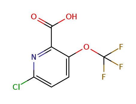 Molecular Structure of 1221171-83-0 (6-chloro-3-(trifluoromethoxy)pyridine-2-carboxylic acid)