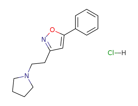 Molecular Structure of 1219-21-2 (1-[2-(5-phenyl-1,2-oxazol-3-yl)ethyl]pyrrolidinium chloride)
