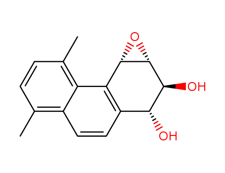 Molecular Structure of 122033-85-6 (7,8-dihydroxy-5,6-epoxy-1,4-dimethyl-5,6,7,8-tetrahydrophenanthrene)