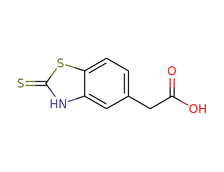Molecular Structure of 121942-09-4 (5-Benzothiazoleaceticacid,2,3-dihydro-2-thioxo-(9CI))