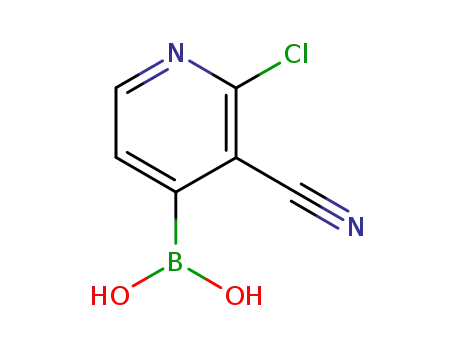 Molecular Structure of 878194-88-8 (2-CHLORO-3-CYANOPYRIDIN-4-YLBORONIC ACID)