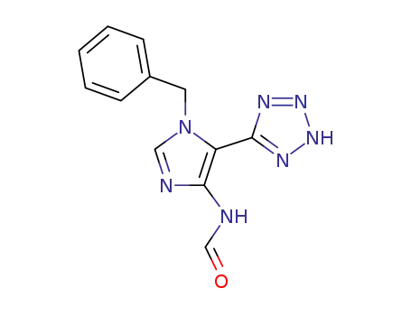 Molecular Structure of 13015-29-7 (N-[1-benzyl-5-(2H-tetrazol-5-yl)-1H-imidazol-4-yl]formamide)