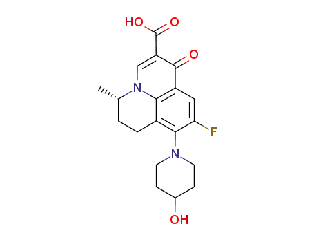 9-Fluoro-6,7-dihydro-8-(4-hydroxy-1-piperidinyl)-5-methyl-1-oxo-1H,5H-benzo[ij]quinolizine-2-carboxylic acid