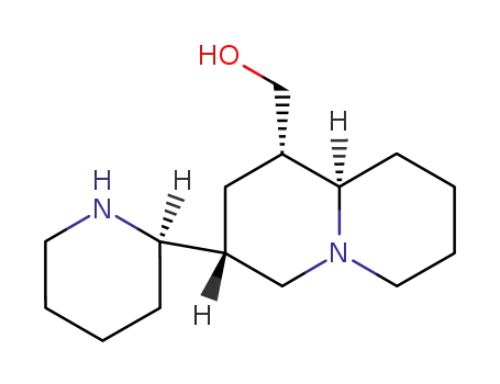 Molecular Structure of 643-90-3 (2H-Quinolizine-1-methanol,octahydro-3-(2R)-2-piperidinyl-, (1R,3S,9aS)-)