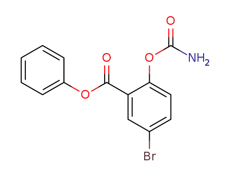 Molecular Structure of 122277-23-0 (phenyl 5-bromo-2-carbamoyloxy-benzoate)