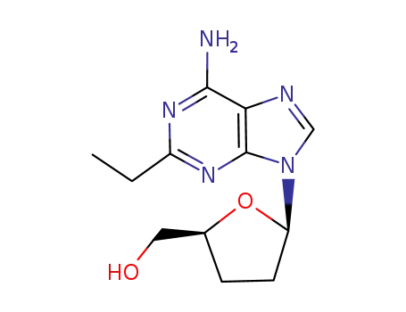 Molecular Structure of 122970-31-4 ([(2S,5R)-5-(6-amino-2-ethyl-9H-purin-9-yl)tetrahydrofuran-2-yl]methanol)