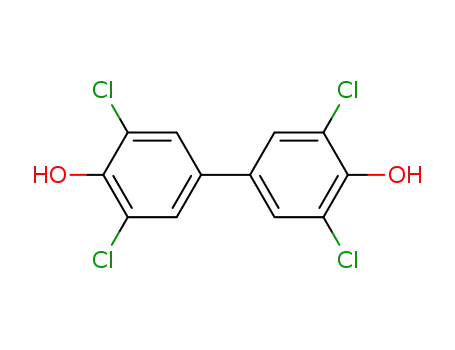 Molecular Structure of 13049-13-3 (4,4'-Biphenyldiol, 3,3',5,5'-tetrachloro-)