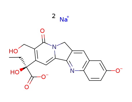 Molecular Structure of 122842-26-6 (indolizino[1,2-b]quinoline-7-acetate, alpha-ethyl-9,11-dihydro-alpha,2-dihydroxy-8-(hydroxymethyl)-9-oxo-, sodium salt, (alphaS)- (1:2))