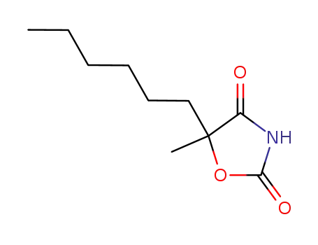 Molecular Structure of 130689-75-7 (2,4-Oxazolidinedione,5-hexyl-5-methyl-(9CI))