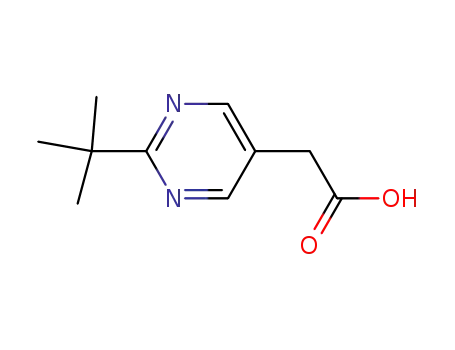 Molecular Structure of 122936-54-3 (5-Pyrimidineacetic acid, 2-(1,1-dimethylethyl)- (9CI))