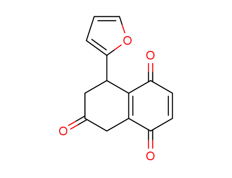 Molecular Structure of 130598-01-5 (8-furan-2-yl-7,8-dihydronaphthalene-1,4,6(5H)-trione)