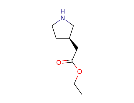 Molecular Structure of 808157-10-0 ((3R)-3-Pyrrolidineacetic acid ethyl ester)