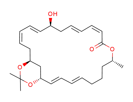 Molecular Structure of 210293-69-9 ((2E,4E,12Z,14E,18E,20Z)-(1R,9R,17S,23S)-17-Hydroxy-9,25,25-trimethyl-10,24,26-trioxa-bicyclo[21.3.1]heptacosa-2,4,12,14,18,20-hexaen-11-one)