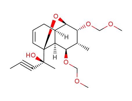 Molecular Structure of 122923-02-8 (2-(7,9-bis(methoxymethoxy)-8-methyl-11-oxatricyclo(4.4.1.0(2,7))undec-2-en-3-yl)-3-pentyn-2-ol)