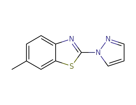 Benzothiazole, 6-methyl-2-(1H-pyrazol-1-yl)- (9CI)
