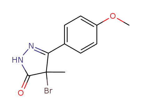 Molecular Structure of 13051-10-0 (4-bromo-5-(4-methoxyphenyl)-4-methyl-2,4-dihydro-3H-pyrazol-3-one)