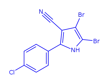 Molecular Structure of 122453-38-7 (4,5-dibromo-2-(4-chlorophenyl)-1H-pyrrole-3-carbonitrile)