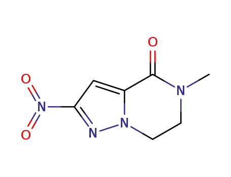 Molecular Structure of 1408327-48-9 (5-methyl-2-nitro-6,7-dihydropyrazolo[1,5-a]pyrazine-4(5H)-one)