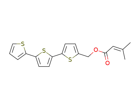 Molecular Structure of 26905-76-0 (5-(3-methyl-2-butenoyloxy)methyl-2,2':5',2''-terthiophene)