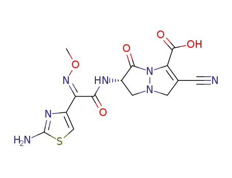 3-Cyano-7-(2-(2-aminothiazol-4-yl)-2-(methoxyimino)acetamido)-8-oxo-1,5-diazabicyclo(3.3.0)oct-2-ene-2-carboxylic acid
