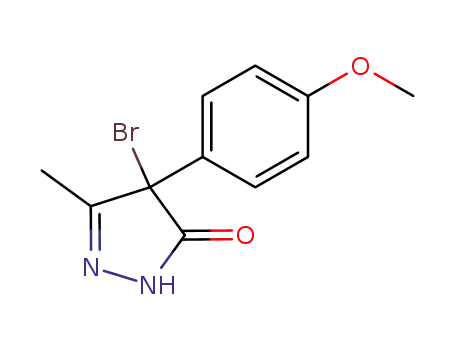 Molecular Structure of 13051-08-6 (4-bromo-4-(4-methoxyphenyl)-5-methyl-2,4-dihydro-3H-pyrazol-3-one)