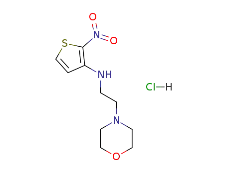 4-Morpholineethanamine, N-(2-nitro-3-thienyl)-, monohydrochloride