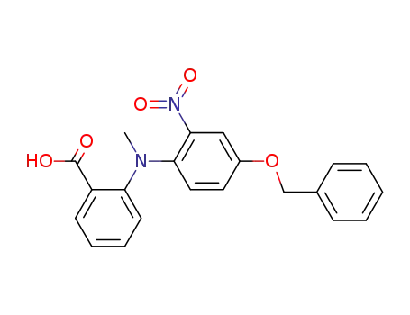 Molecular Structure of 4514-29-8 (N-Methyl-2-nitro-4-benzyloxy-diphenylamin-2'-carbonsaeure)