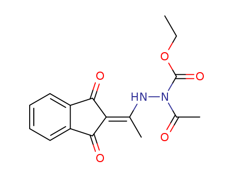 Acetic acid,2-[1-(1,3-dihydro-1,3-dioxo-2H-inden-2-ylidene)ethyl]-1-(ethoxycarbonyl)hydrazide