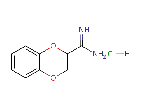 Molecular Structure of 85084-36-2 (2,3-DIHYDRO-1,4-BENZODIOXINE-2-CARBOXIMIDAMIDE HYDROCHLORIDE)