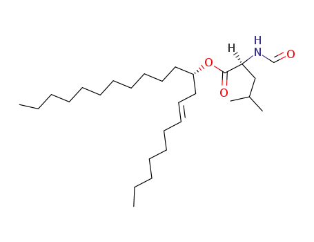 Molecular Structure of 130676-63-0 (N-ForMyl-L-leucine [S-(E)]-1-(2-Nonenyl)dodecyl Ester)