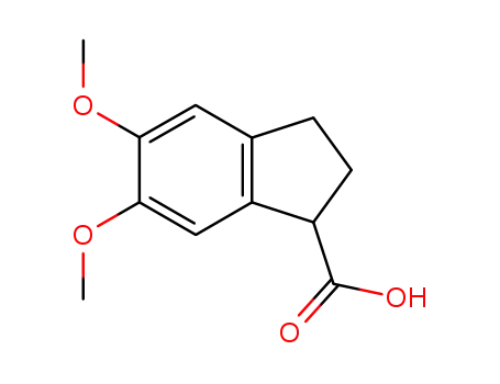 Molecular Structure of 19156-11-7 (1H-Indene-1-carboxylic acid, 2,3-dihydro-5,6-dimethoxy-)