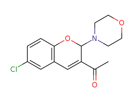 Molecular Structure of 122438-02-2 (1-(6-Chloro-2-(4-morpholinyl)-2H-benzopyran-3-yl)ethanone)