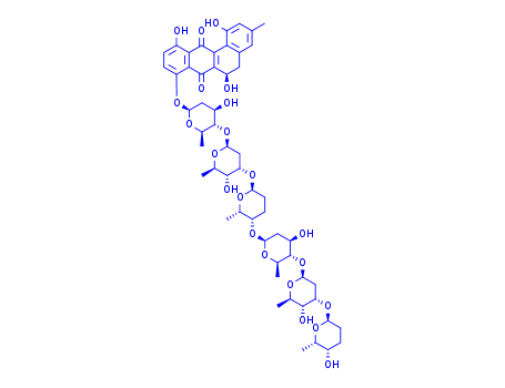 Benz[a]anthracene-7,12-dione,8-[[2,6-dideoxy-4-O-[2,6-dideoxy-3-O-[(2S,5S,6S)-5-[[2,6-dideoxy-4-O-[2,6-dideoxy-3-O-[(2S,5S,6S)-tetrahydro-5-hydroxy-6-methyl-2H-pyran-2-yl]-b-D-arabino-hexopyranosyl]-b