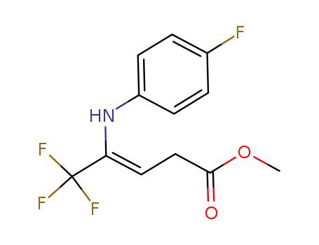 Molecular Structure of 1224599-54-5 (Methyl 5,5,5-trifluoro-4-(4-fluorophenylaMino)pent-3-enoate)