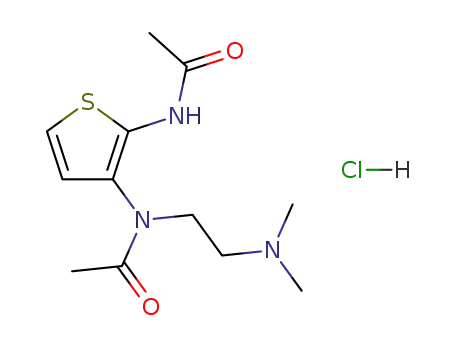 Acetamide, N-(2-(acetylamino)-3-thienyl)-N-(2-(dimethylamino)ethyl)-, monohydrochloride