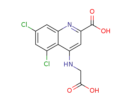 Molecular Structure of 130613-18-2 (4-[(carboxymethyl)amino]-5,7-dichloroquinoline-2-carboxylic acid)