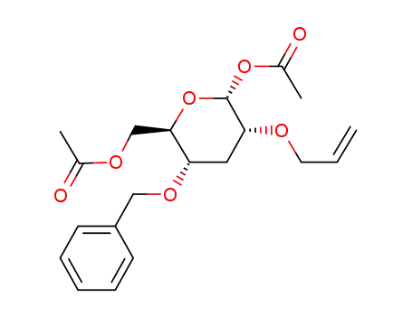 Molecular Structure of 123942-35-8 (.alpha.-D-ribo-Hexopyranose, 3-deoxy-4-O-(phenylmethyl)-2-O-2-propenyl-, diacetate)