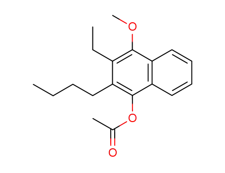 Molecular Structure of 123332-23-0 (2-butyl-3-ethyl-4-methoxynaphthalen-1-yl acetate)