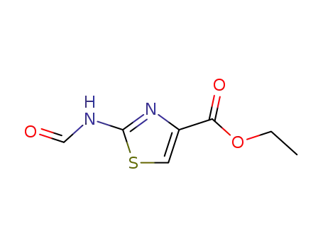 Molecular Structure of 123724-91-4 (4-Thiazolecarboxylicacid,2-(formylamino)-,ethylester(9CI))