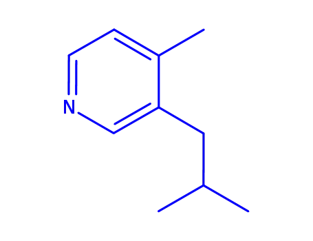 Molecular Structure of 110823-92-2 (Pyridine, 4-methyl-3-(2-methylpropyl)- (9CI))
