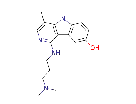 Molecular Structure of 111380-29-1 (1-{[3-(dimethylamino)propyl]amino}-4,5-dimethyl-5H-pyrido[4,3-b]indol-8-ol)