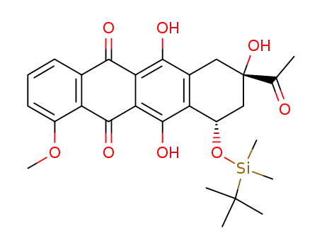 Molecular Structure of 111248-01-2 ((8S-cis)-8-Acetyl-10-[[(1,1-diMethylethyl)diMethylsilyl]oxy]-7,8,9,10-tetrahydro-6,8,11-trihydroxy-1-Methoxy-5,12-naphthacenedione)