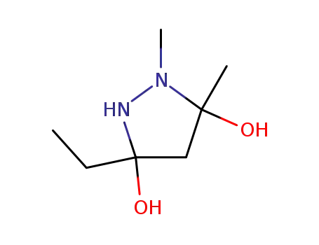 Molecular Structure of 109954-05-4 (3,5-Pyrazolidinediol,  3-ethyl-1,5-dimethyl-)