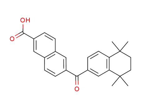 Molecular Structure of 110952-26-6 (6-[(1,2,3,4-Tetrahydro-1,1,4,4-tetramethylnaphthalene)-6-ylcarbonyl]-2-naphthalenecarboxylic acid)