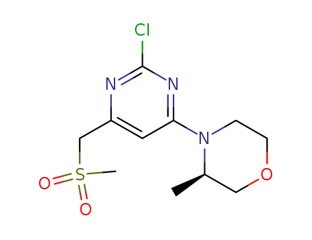 Molecular Structure of 1233339-73-5 ((R)-4-(2-chloro-6-(methylsulfonylmethyl)pyrimidin-4-yl)-3-methylmorpholine)