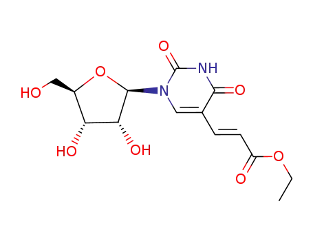 Molecular Structure of 123881-85-6 ((E)-5-<2-(ethoxycarbonyl)vinyl>uridine)