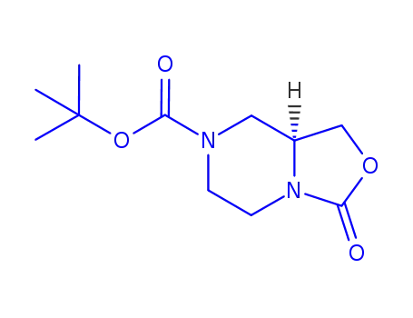 Molecular Structure of 958635-18-2 ((8aS)-Tetrahydro-3-oxo-3H-oxazolo[3,4-a]pyrazine-7(1H)-carboxylic acid 1,1-dimethylethyl ester)