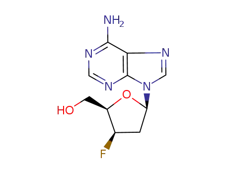 Molecular Structure of 110143-09-4 (2',3'-dideoxy-2'-fluoroarabinofuranosyladenine)