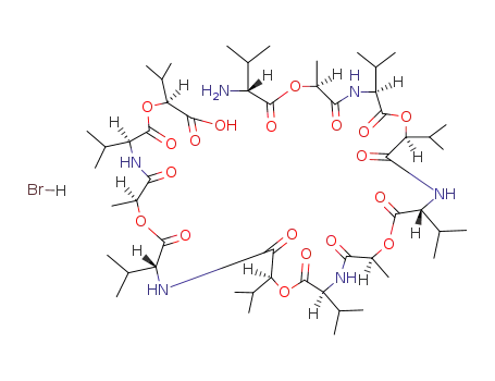 <i>D</i>-valyl-><i>L</i>-2-hydroxy-propionyl-><i>L</i>-valyl-><i>L</i>-2-hydroxy-3-methyl-butyryl-><i>D</i>-valyl-><i>L</i>-2-hydroxy-propionyl-><i>L</i>-valyl-><i>L</i>-2-hydroxy-3-methyl-butyryl-><i>D</i>-valyl-><i>L</i>-2-hydroxy-propionyl-><i>L</i>-valyl-><i>L</i>-2-hydroxy-3-methyl-butyric acid; hydrobromide